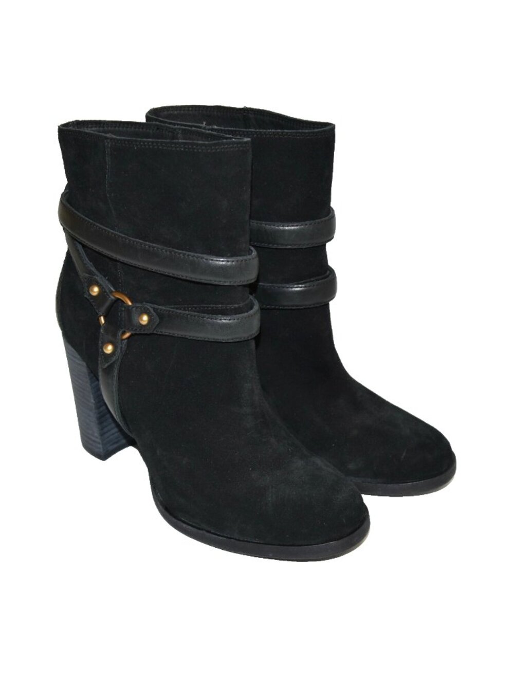 New! UGG Dandridge Suede Harness Boot Black Suede Size 9 1019010